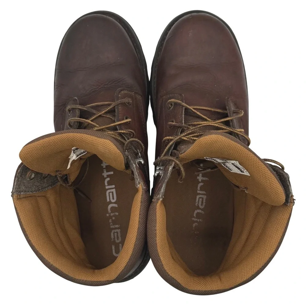 Carhartt Steel Toe Work Boots Mens 12 Brown Leather Waterproof‎ EH CH462